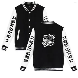 Mäns jackor solo de nivelamento Agasalho Jaqueta Beisebol Moletom Masculina Harajuku Streetwear Coreano Manga Roupas Mais Tamanho