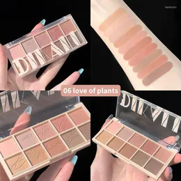 Lidschatten 10 Farben Lidschatten Pearly Matte Earth Farbpalette Glänzende Pailletten Pigmente Langlebiges Make-up TSLM1