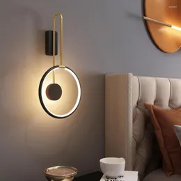 Wall Lamps Modern Simple Bedside Led Lamp Nordic Creative Iron Living Room Bedroom Indoor Lighting Staircase Aisle Sconce
