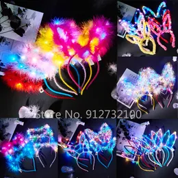 Accessoires pour cheveux 10 pièces Halloween LED clignotant lueur bandeau femmes filles éclairer cosplay fête fournitures 220909