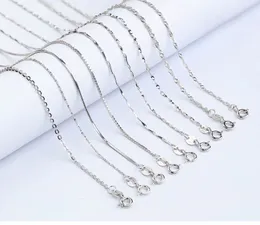 Solid 925 Sterling Silver Snake Box Link Chain Lobster Clop Colar Fit Pingente no atacado a granel 45cm