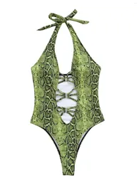 Damen-Bademode, Badeanzüge für Damen, Neckholder, zum Binden, rückenfrei, Monokini, sexy Cut-Out-Badeanzug