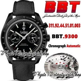 BBT Dark Side Moon Orologio da uomo 9300 Cronografo automatico bt311.92.44.51.01.003 Quadrante nero Indicatori di bastone Cassa in acciaio Cinturino in pelle Versione super Eternity Orologi