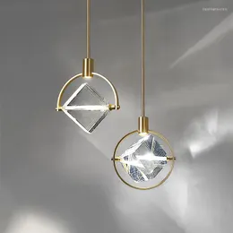 Lampy wiszące nowoczesne kryształowy żyrandol LED Kuchnia Bar sypialnia sypialnia Dekor Decor oświetlenie jadalnia wiszące światła