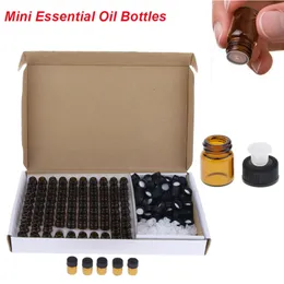 Bottiglia di profumo 100 pezzi Fiala di vetro ambrato per olio essenziale con orifizio Flacone da 13 ml Campione Dram Thin Small Test 220909