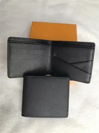 Paris plaid style 2021 mens wallet fashion men purse special canvas multiple short small bifold wallets with box