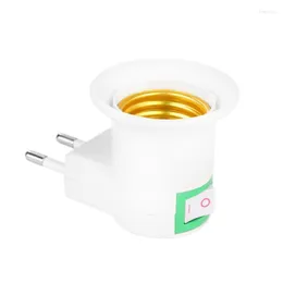 Lamp Holders 1/2Pcs E27 LED Light Adapter Socket Base Type To AC Power 220V EU Plug Holder Bulb Converter ON/OFF Button Switch