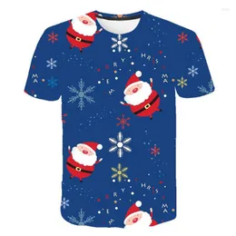 Herren T-Shirts Weihnachten Weihnachtsmann Y2k 3D-Druck Kawaii Mädchen T-Shirts Männer Frauen T-Shirt Hip Hop Tops Mode Übergroße T-Shirts Weiblich