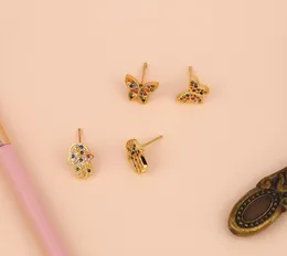 Brincos de joias de zircônia cúbica Butterfly Butterfly Gold Color Cz Crystal Ear Clipes Sem brincos perfurados para jóias femininas 35h