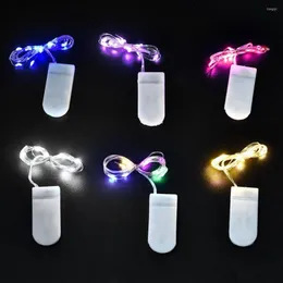 Dizeler 5pcs Bakır Tel LED Peri Işıkları CR20332 Düğme Pil Çalışan Mini Çelenk Parti Noel Süslemeleri Tatil Aydınlatma