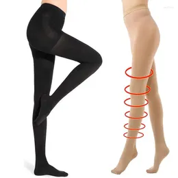 Sports Socks Compression Pantyhose For Women 23-32 mmHg Graduated Strumps Firm Support Opaque High midje tights