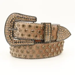 Hip Hop Punk Rock Crystal Studded Belt Men Women Western Cowboy With Diamond Bing Rhinestone Belt Disco Girls For Jeans