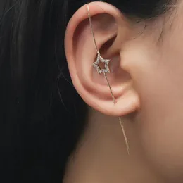 Brincos de garanhão Modyle 1 PC Ear agulha embrulhista de rastreador para mulheres Aurícula diagonal embutida de cobre Piercing de zircão