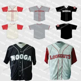 Yeni beyzbol formaları erkek chattanooga gözetleme bej gri siyah özel çift dikişli gömlek beyzbol formaları yüksek kaliteli
