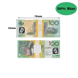 Ruvince 50% rozmiar Gra Australian Dollar 5 10 20 50 100 Banknot AUD Papier Kopia Fałszywe pieniądze