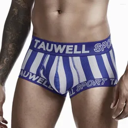 Mutande TAUWELL Uomo Boxer Slip Biancheria intima sexy Mutandine a righe Vita bassa Pantaloncini maschili Progettati