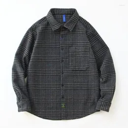 Camicie casual da uomo Designer Mens Harajuku Fashion Plaid per uomo Camicia a maniche lunghe in flanella abbottonata