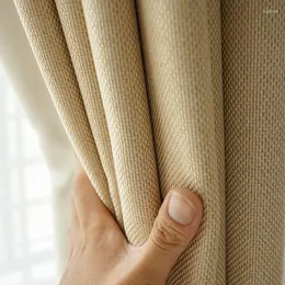 Curtain BILEEHOME Modern Linen Rice Grain Blackout For Bedroom Living Room Thermal Insulation 75% Shading Kitchen Curtains