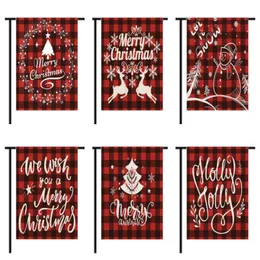 God jul trädgård flagga xmas brev träd ren hängande banner julfest dekoration snömann snöflinga flaggar 30x45 cm th0264