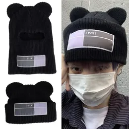 Boinas INS Hombres Invierno Oso Big Ear Beanie Hat Cálido Hip-Hop Punk Divertido Partido Sombreros de punto para mujeres Otoño Gorros de lana