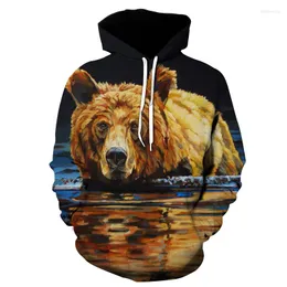 Hoodies masculinos Último urso 3d hoodshirt impressão masculina hatshirt mar de moda de moda Menwomens unissex Spring Autumn Protector