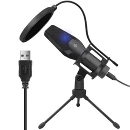 Microphones X5 Omnidirectional Condenser Microphone USB PC Microfone Set Gaming Com Fio Live Streaming Mic With Stand