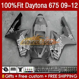 OEM Full Fairings for Daytona 675 675R 2009 2010 2011 2012 Body 150no.98 Daytona675 2009-2012 Bodywork Daytona 675 R 09 10 11 12 Injektion M￶gelm￤ssa Silvery Grey Blk