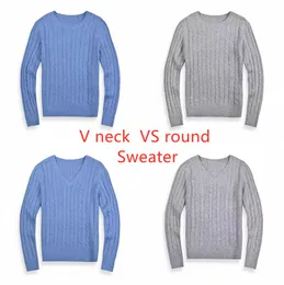 Ralph Designer Mens Round Neck V-Dece Sweater Twist Switcal Pullover Subtents Long Sleeve Treed Womens Knit Lauren