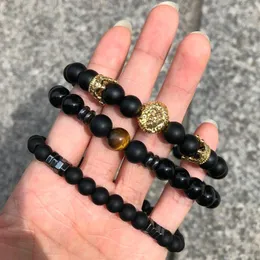 Cazibe bilezikleri 3pcs/set moda kraliyet taç bilezik erkekler 2022 moda taş boncuk seti vintage mücevher pulsera hombre