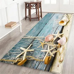 Carpets Bath Mat 60X180 CM Seascape Print Carpet Hallway Doormat Anti - Slip Absorb Water Kitchen Tapis Salle De Bain 12.24