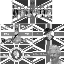 Königin Elizabeth II. Flagge, 90 x 152 cm, britisches Banner, 70. Party-Dekoration