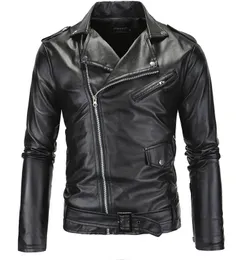 Весенняя модная мотоциклетная куртка из искусственной кожи, мужская облегающая косая молния из искусственной кожи, осенние мужские куртки, пальто, черно-белые mmXPllh09