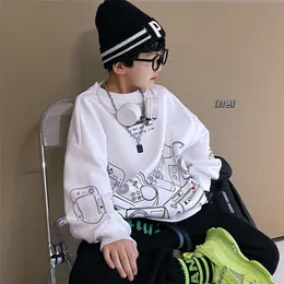 Hoodies Sweatshirts Sonbahar Sweatshirt Sıradan Uzun Kollu Sokak Giyim En İyi Erkek Kızlar Moda Mektubu Baskı Çizgi Film 220829