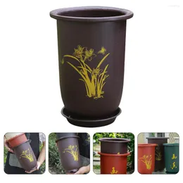 Decorative Flowers Planter Pots Flower Potsimpleplanters Drainage Purple Nursery Seeding Succulents Orchidround Tree Planting Garden