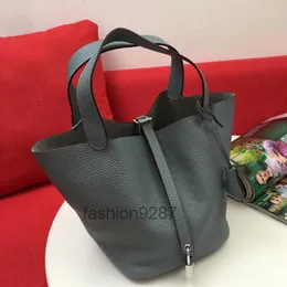 Classic Vegetable Basket Bags Picotin Lock Female Genuine Leather Brand Fashion Quality Handbag Large Capacity Bucket 2022
