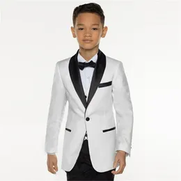 Men's Suits Blazers White Boy Suit Set Kids 3 Pieces Suits for Weddings Suits Children Formal Dress for Boys Kids Tuxedo JacketPantsVestTie 220912