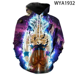 Bluzy męskie Bluzy Moda Kreskówka Anime Smok Bluzy Fajne Mężczyźni Kobiety Dzieci Bluzy DBZ Sweter z nadrukiem 3D Streetwear Chłopiec Dziewczyna Dzieci Topy 220912H