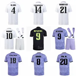 Club Men Youth Soccer 10 Luka Modric Jersey Set 8 Toni Kroos 7 Eden Hazard 20 Vinicius Junior 9 Karim Benzema 18 Aurelien Tchouameni Sport Football Shirt Kits Huangma