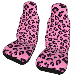 Car Seat Covers Pink Leopard Animal Print Universal Cover Waterproof Suitable For All Kinds Models Polyester Hunting