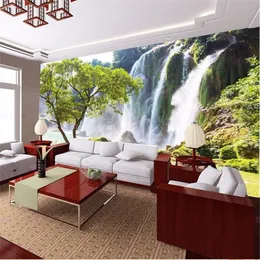 Custom photo 3d wallpapers sofa stereoscopic landscape scenery wallpaper badroom hotel