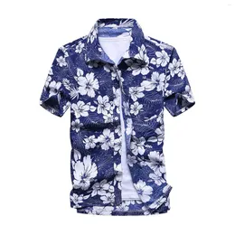 Erkekler Sıradan Gömlek Moda Erkek Hawaii Gömlek Erkek Renkli Baskılı Plaj Kısa Kollu Artı Boyut 5xl Hawaiana