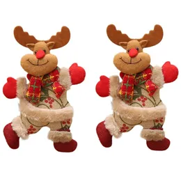 Decorações de Natal 2pcs Happy Year Ornamentos DIY Presente de Xmas Santa Doll Pingente de Snowman Tree Hang For Home Noel Natal 220912