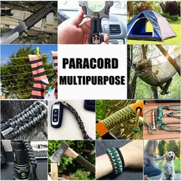 تسلق الحبال العسكرية 550 Paracord Rope 100m 50m 7 Strand 4mm Parachute Colling Camping Association Outdoor Survival Gear Bracelet Line 220912IBJ7