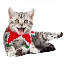Julhundkläder femspetsiga stjärna husdjur halsduk kanin katt handstickad Xmas halsdukar små hundar katter krage julklapp