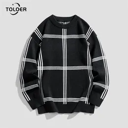 Menströjor Mantorer Spring Autumn Mens tröja Rund hals klassisk randig Pullover Male Fit Sticked Sweaters Fashion Tops 220912