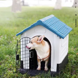 kennels pens Four Seasons Universal Dogs Houses Sunscreen Rainproof Plastic Dog Kennels Outdoor Breathable Kitten Villa Pet Cage Supplies T 220912