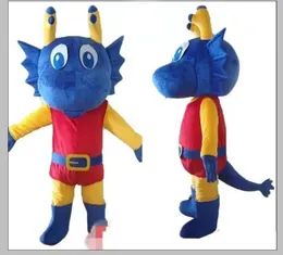 2022 nuova mascotte di modo Costumes Costume della mascotte del drago blu personalizzato Dimensione adulta