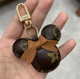 Mouse Design Car Keychain Flower Bag Pendant Charm Jewelry Keyring Holder for Women Men Gift Fashion PU Leather Animal Key Chain Accessories new