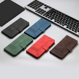 Business Cube Line Leather Plånbok Fall för iPhone 15 14 Pro Max Plus 13 12 11 8 7 6 Telefon15 Kickstand Credit ID -kortplats Holder Anti Shock Flip Cover Pouch Purse