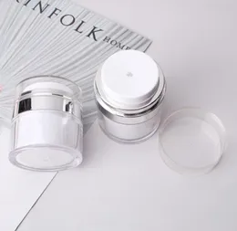 Flacone rotondo per crema cosmetica rotonda in acrilico bianco perla da 15 30 50 g